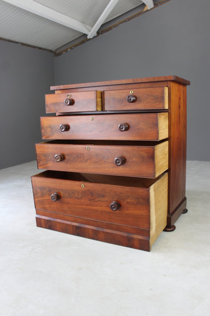 Antique Victorian Straight Front Chest of Drawers - Kernow Furniture