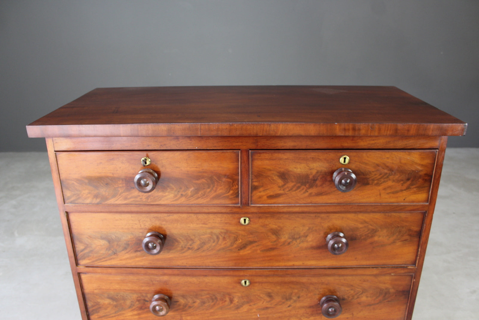 Antique Victorian Straight Front Chest of Drawers - Kernow Furniture