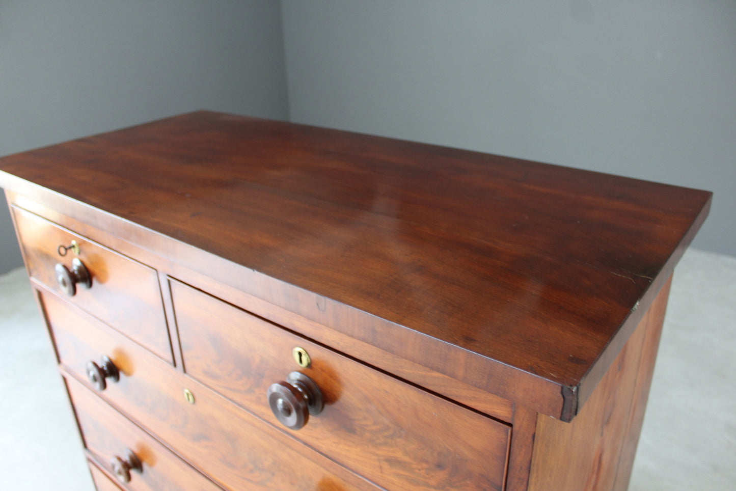 Antique Victorian Straight Front Chest of Drawers - Kernow Furniture