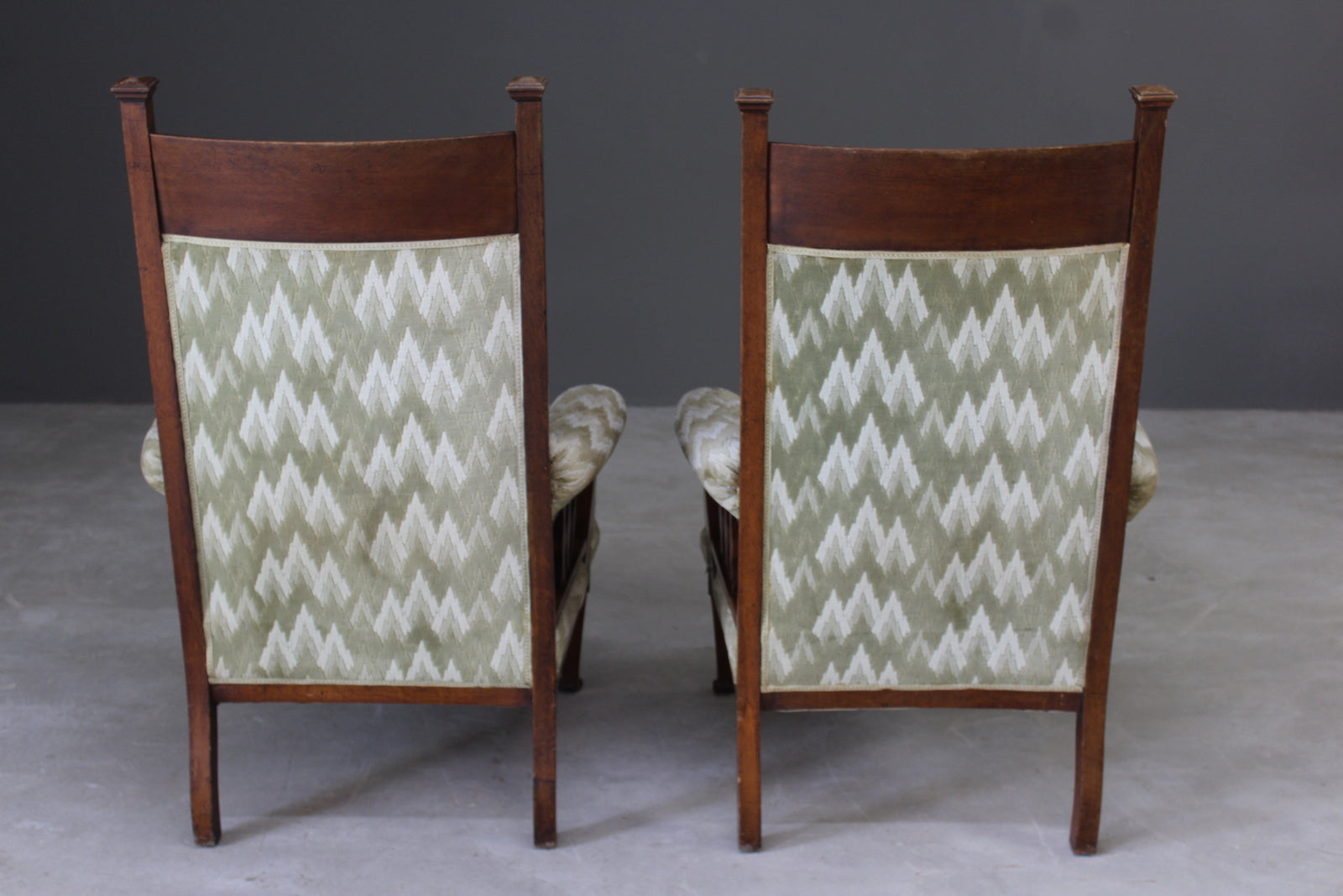 Pair Antique Edwardian Library Chairs - Kernow Furniture