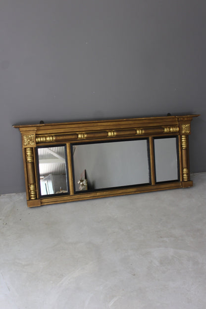 Antique Gilt Over Mantle Mirror - Kernow Furniture