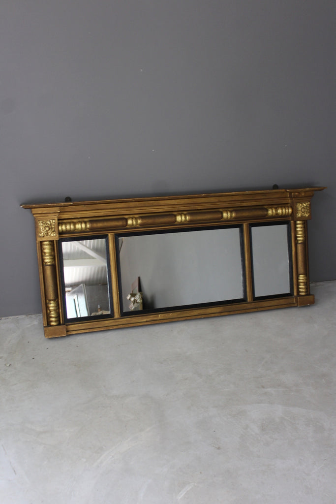 Antique Gilt Over Mantle Mirror - Kernow Furniture