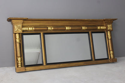 Antique Gilt Over Mantle Mirror - Kernow Furniture