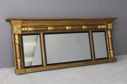 Antique Gilt Over Mantle Mirror - Kernow Furniture