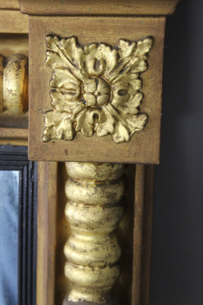 Antique Gilt Over Mantle Mirror - Kernow Furniture