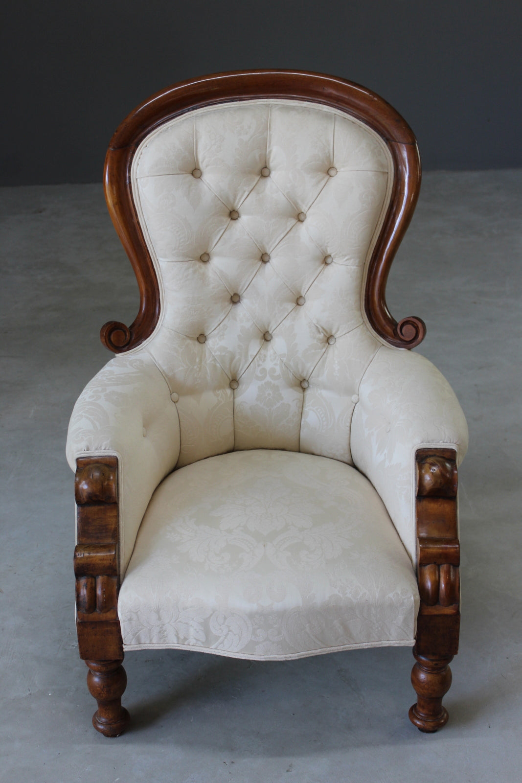 Victorian Mahogany Frame Armchair - Kernow Furniture