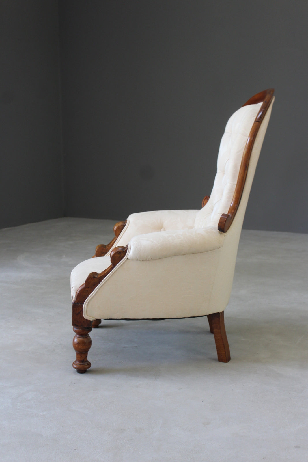 Victorian Mahogany Frame Armchair - Kernow Furniture