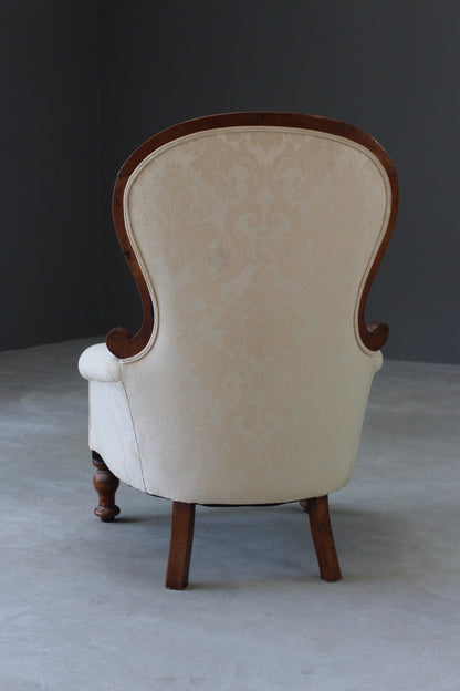 Victorian Mahogany Frame Armchair - Kernow Furniture