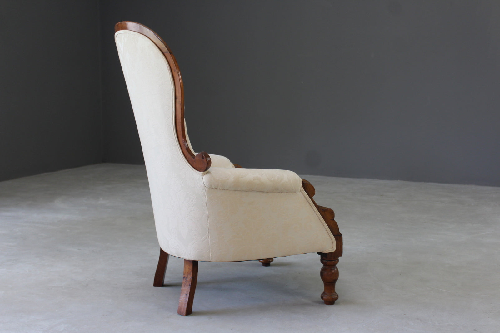 Victorian Mahogany Frame Armchair - Kernow Furniture