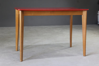 Retro Red Formica Kitchen Table - Kernow Furniture