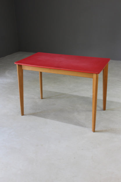 Retro Red Formica Kitchen Table - Kernow Furniture