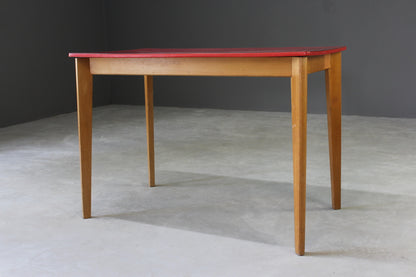 Retro Red Formica Kitchen Table - Kernow Furniture