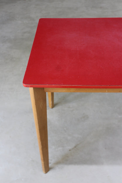 Retro Red Formica Kitchen Table - Kernow Furniture