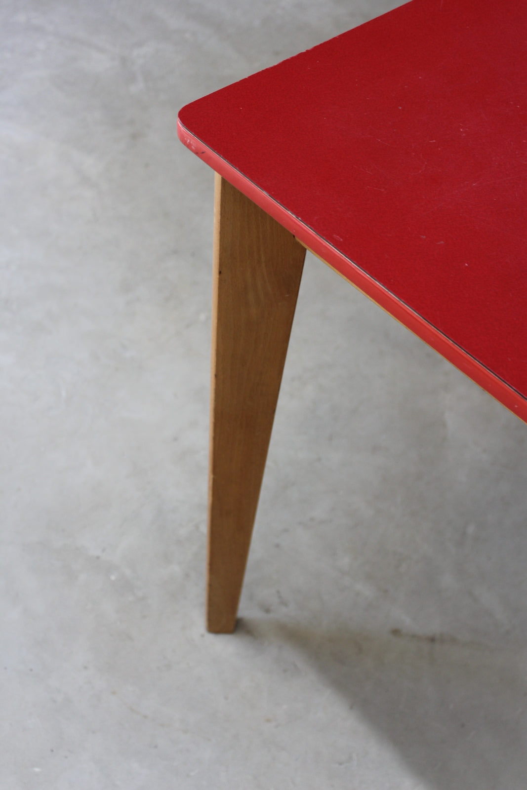 Retro Red Formica Kitchen Table - Kernow Furniture