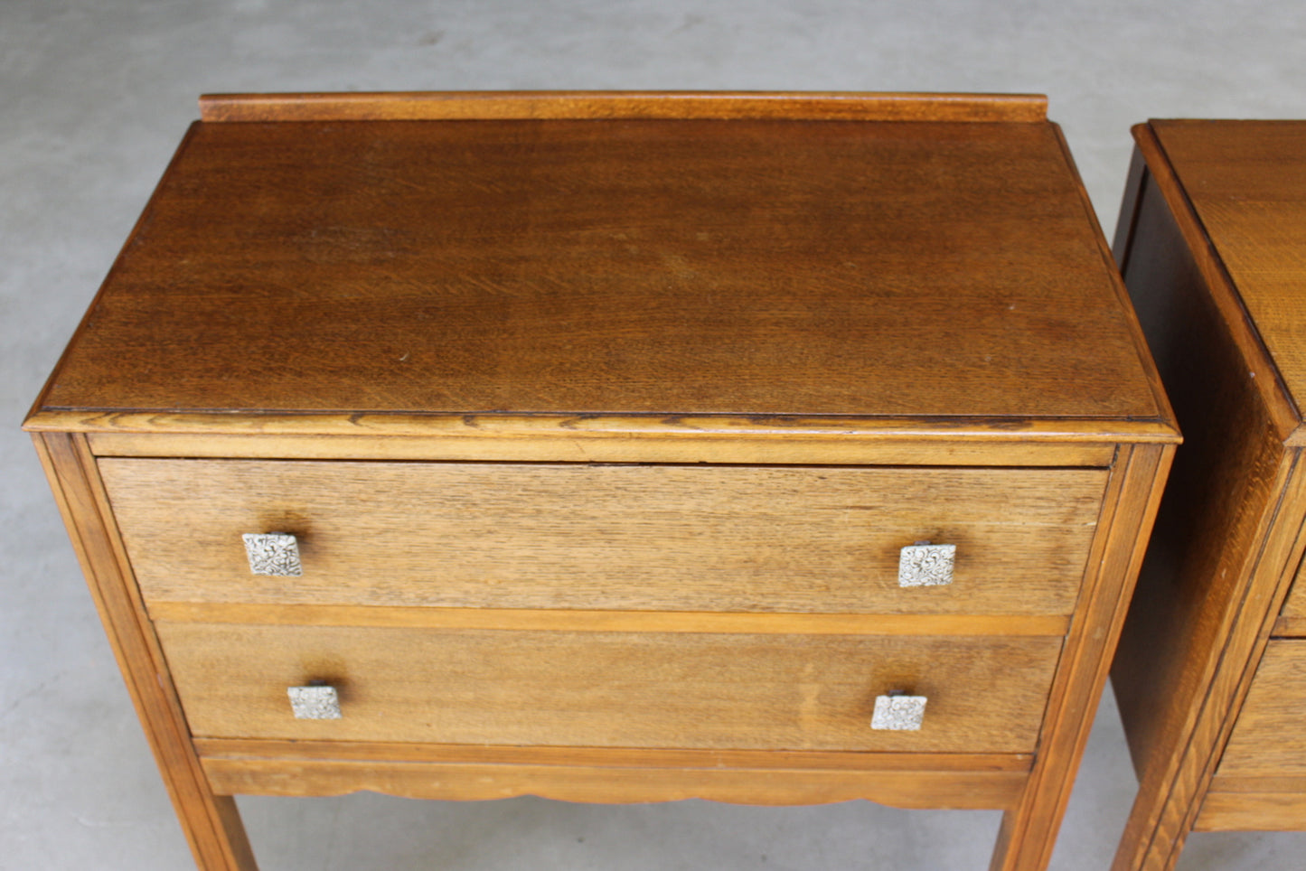 Pair Vintage Oak Small Chest of Drawers - Kernow Furniture