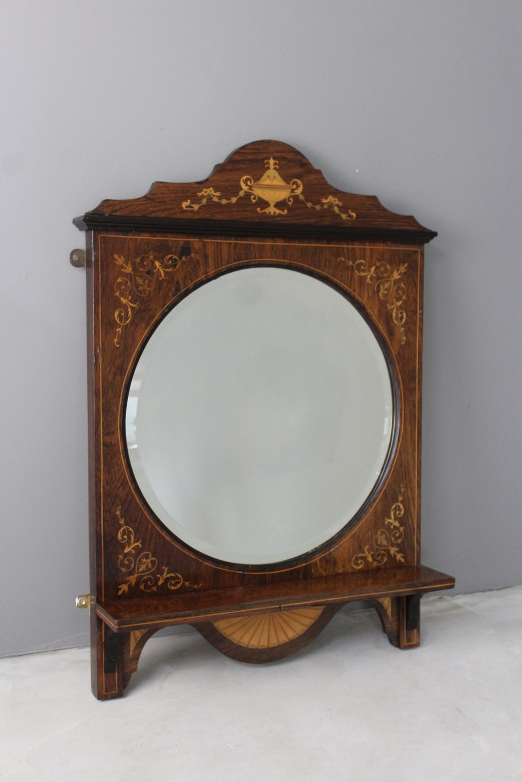 Victorian Rosewood Marquetry Wall Mirror - Kernow Furniture