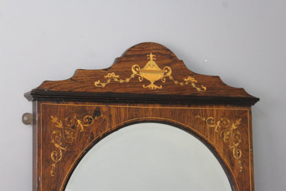 Victorian Rosewood Marquetry Wall Mirror - Kernow Furniture