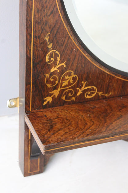 Victorian Rosewood Marquetry Wall Mirror - Kernow Furniture