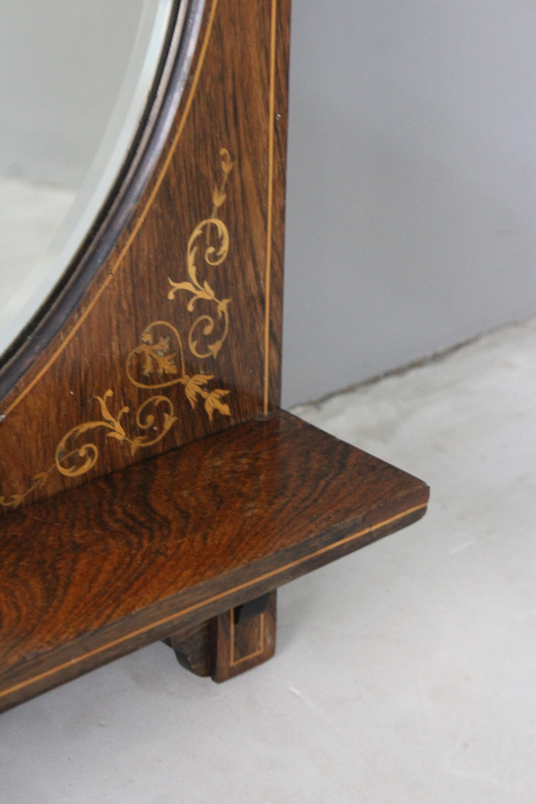 Victorian Rosewood Marquetry Wall Mirror - Kernow Furniture