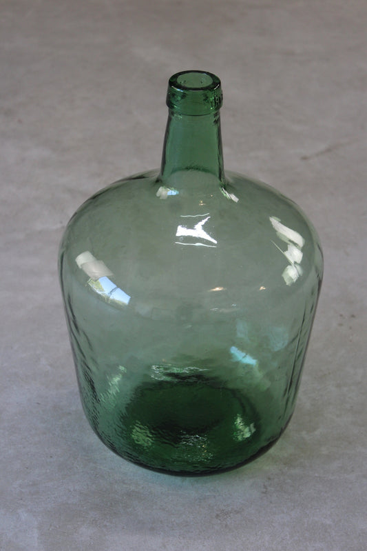 Vintage Large Green Glass Bottle - Kernow Furniture