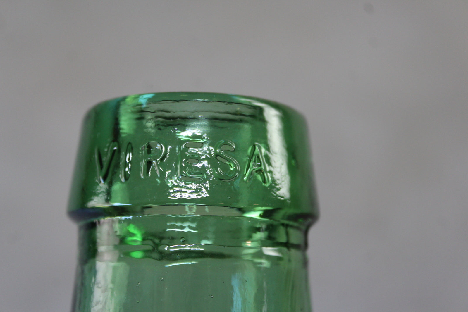 Vintage Large Green Glass Bottle - Kernow Furniture