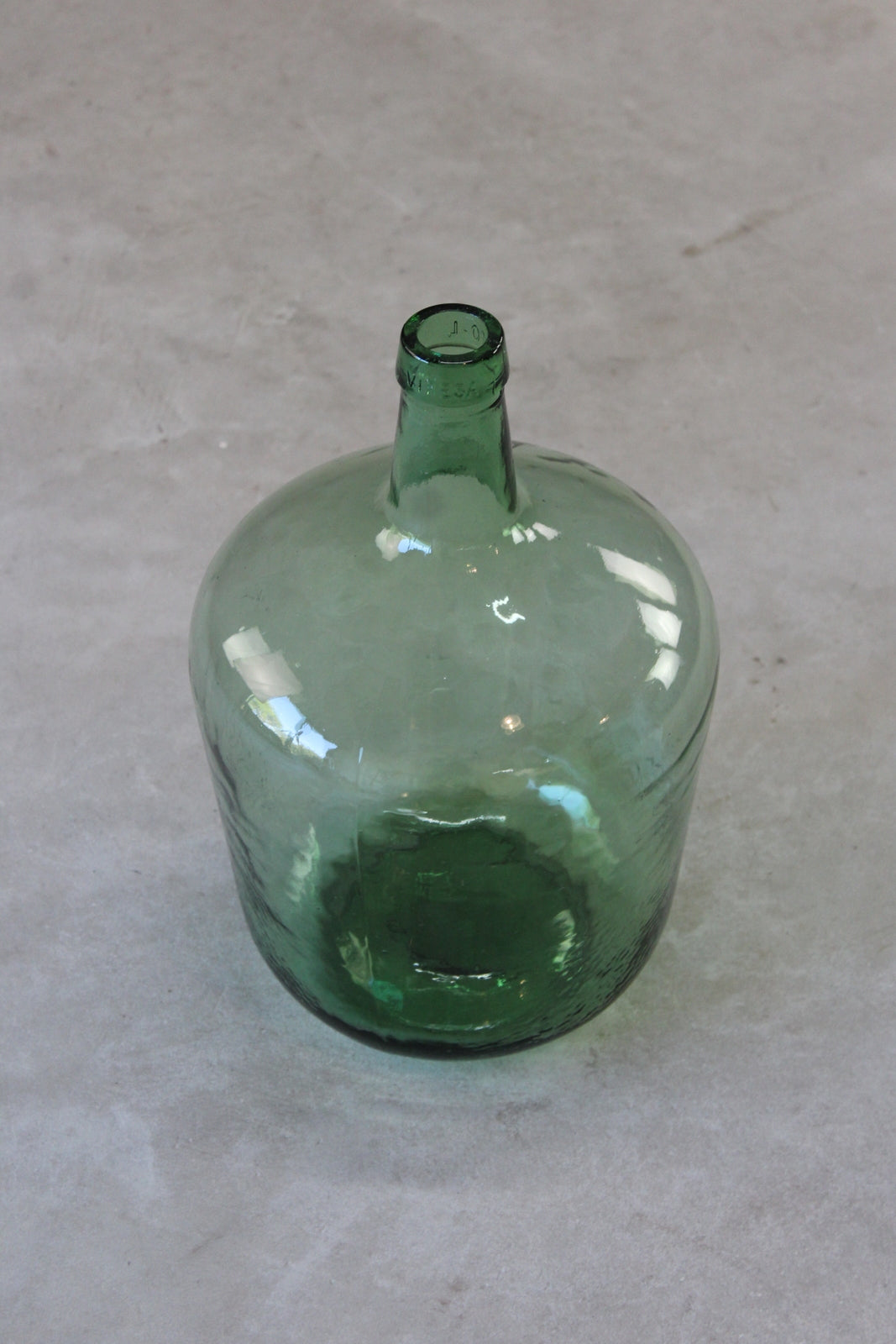 Vintage Large Green Glass Bottle - Kernow Furniture