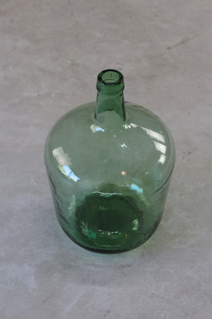 Vintage Large Green Glass Bottle - Kernow Furniture