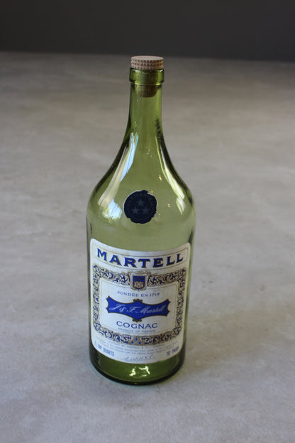 Large Green Glass Martell Cognac Bottle - Kernow Furniture