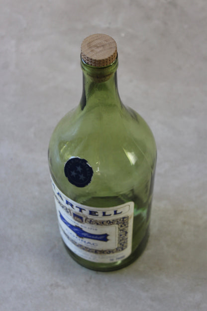 Large Green Glass Martell Cognac Bottle - Kernow Furniture