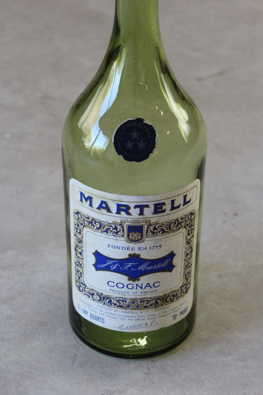 Large Green Glass Martell Cognac Bottle - Kernow Furniture