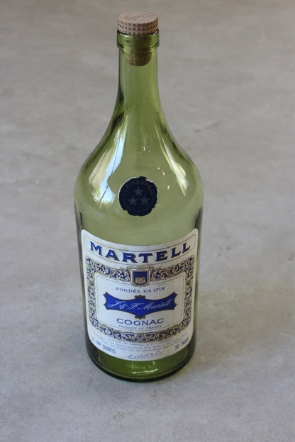 Large Green Glass Martell Cognac Bottle - Kernow Furniture