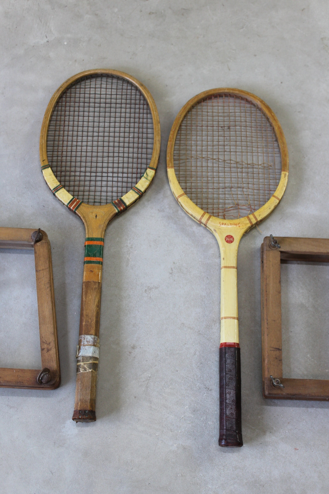 Pair Vintage Wooden Tennis Rackets - Kernow Furniture