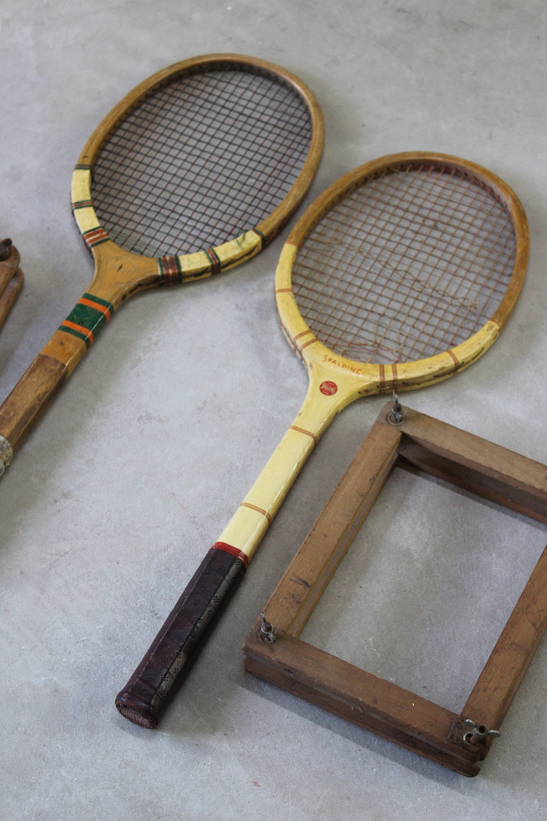 Pair Vintage Wooden Tennis Rackets - Kernow Furniture