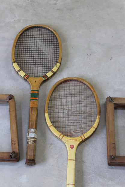 Pair Vintage Wooden Tennis Rackets - Kernow Furniture