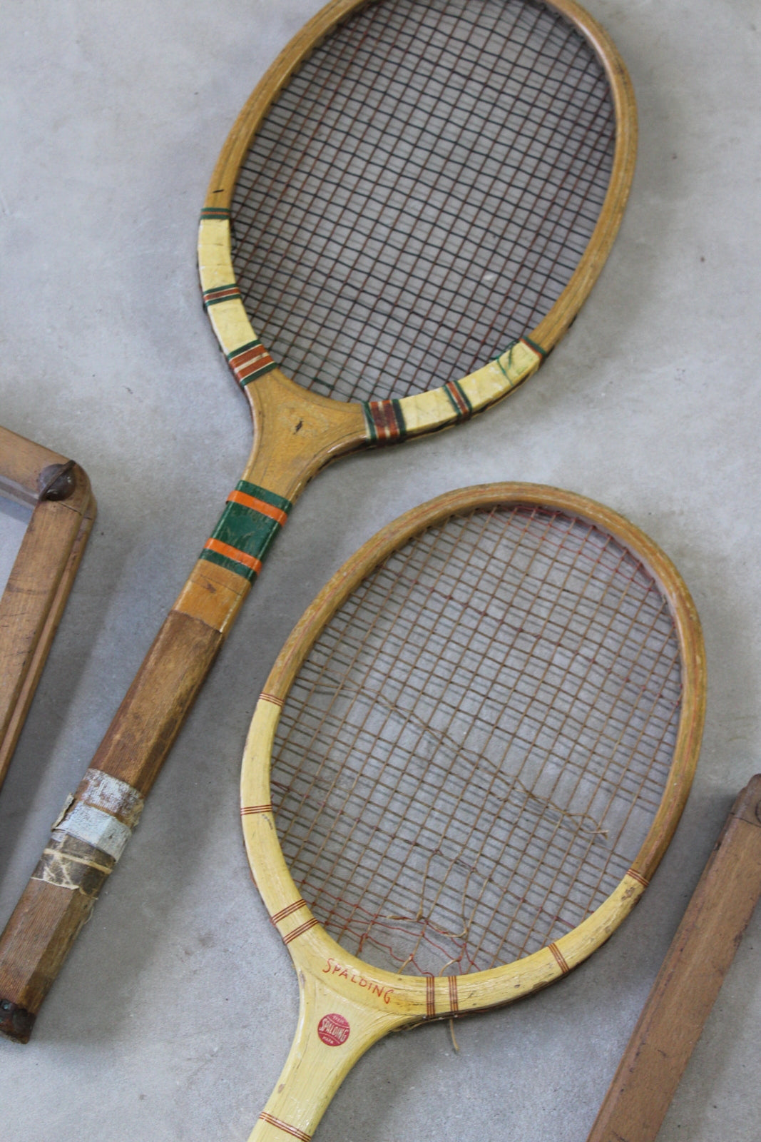 Pair Vintage Wooden Tennis Rackets - Kernow Furniture