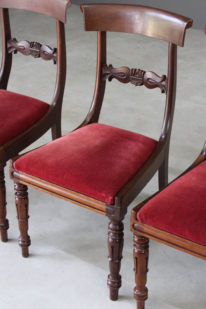 3 Antique Victorian Bar Back Mahogany Dining Chairs - Kernow Furniture