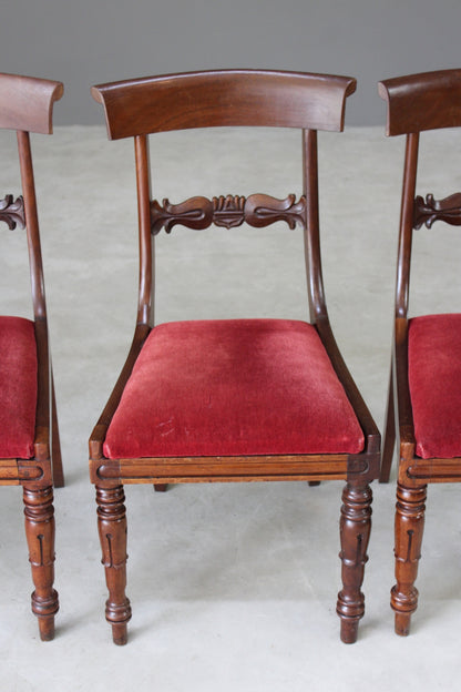 3 Antique Victorian Bar Back Mahogany Dining Chairs - Kernow Furniture