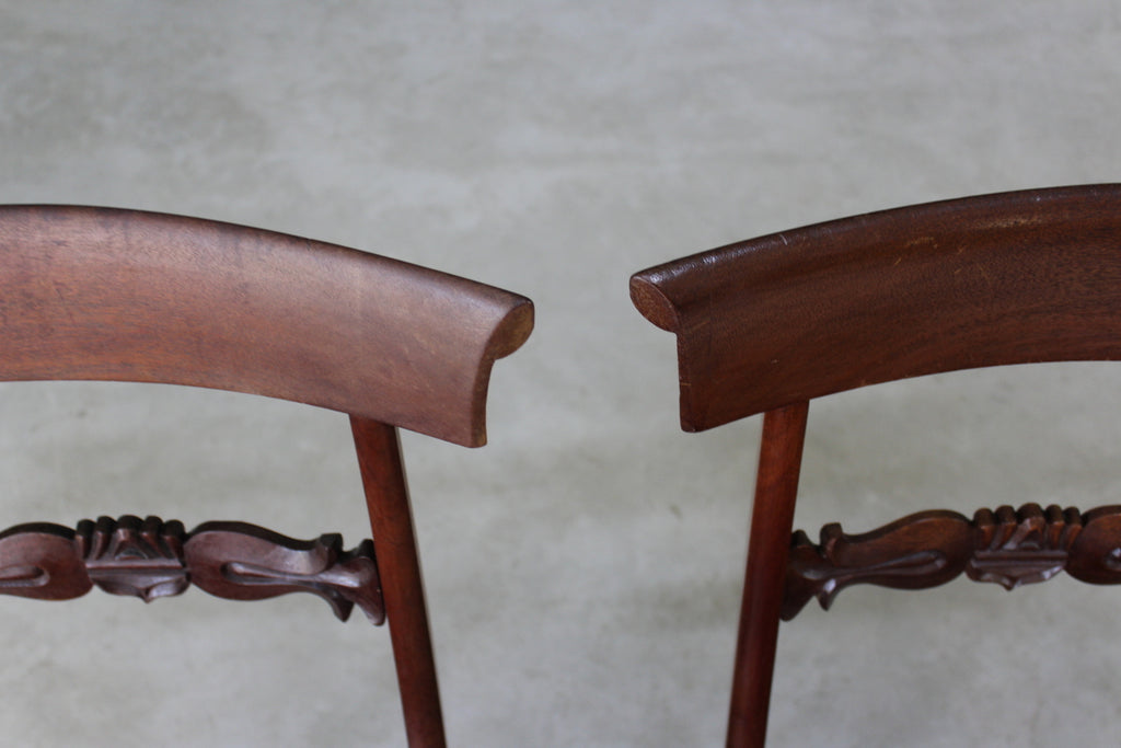 3 Antique Victorian Bar Back Mahogany Dining Chairs - Kernow Furniture