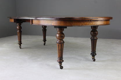 Large Antique Oak Extending Dining Table - Kernow Furniture