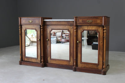 Victorian Inlaid Walnut Credenza - Kernow Furniture