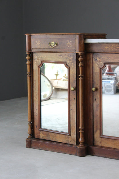 Victorian Inlaid Walnut Credenza - Kernow Furniture