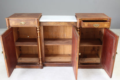 Victorian Inlaid Walnut Credenza - Kernow Furniture