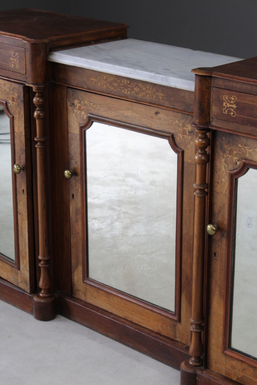 Victorian Inlaid Walnut Credenza - Kernow Furniture