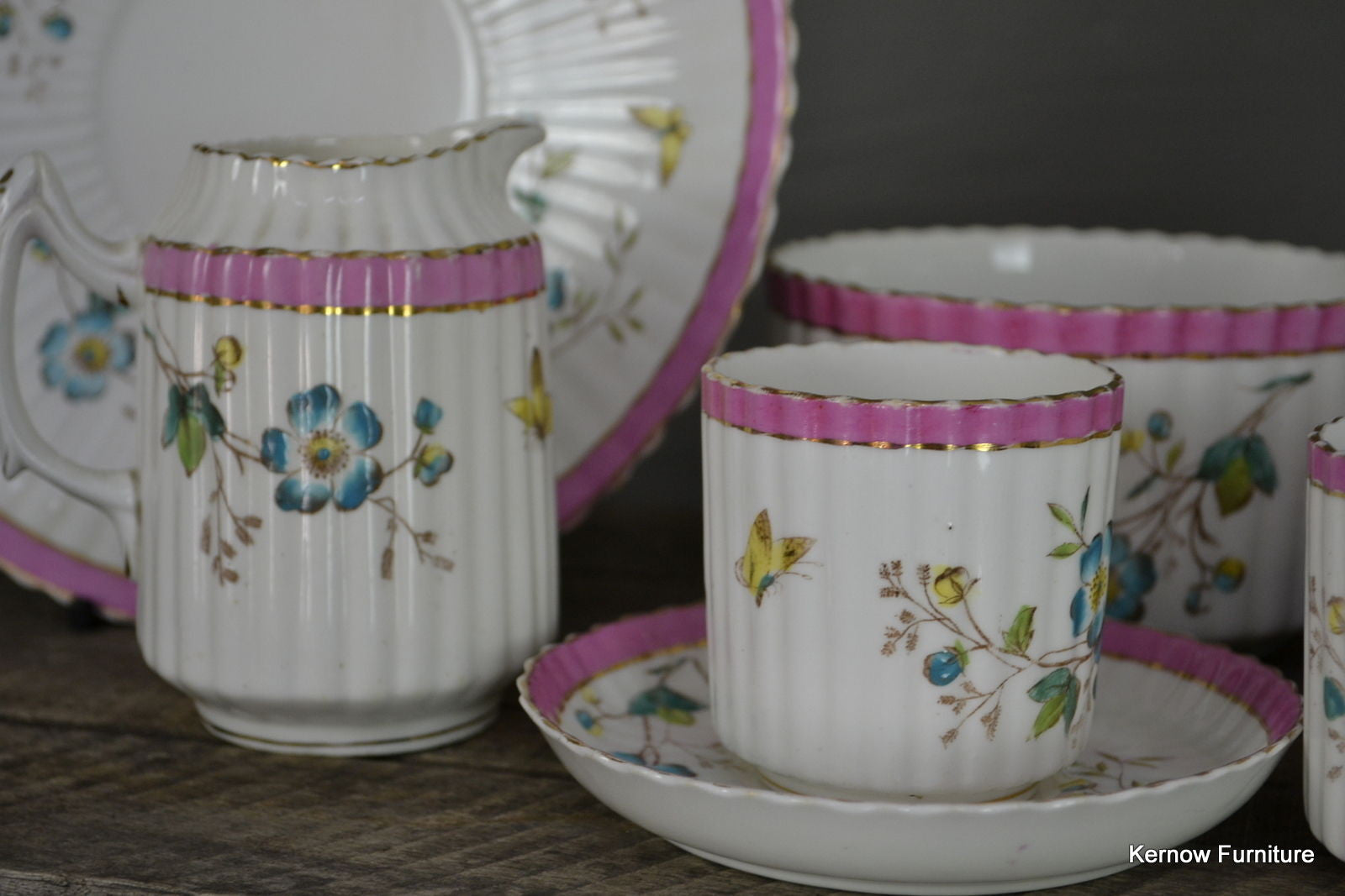 Handpainted Floral China Tea Set - Kernow Furniture