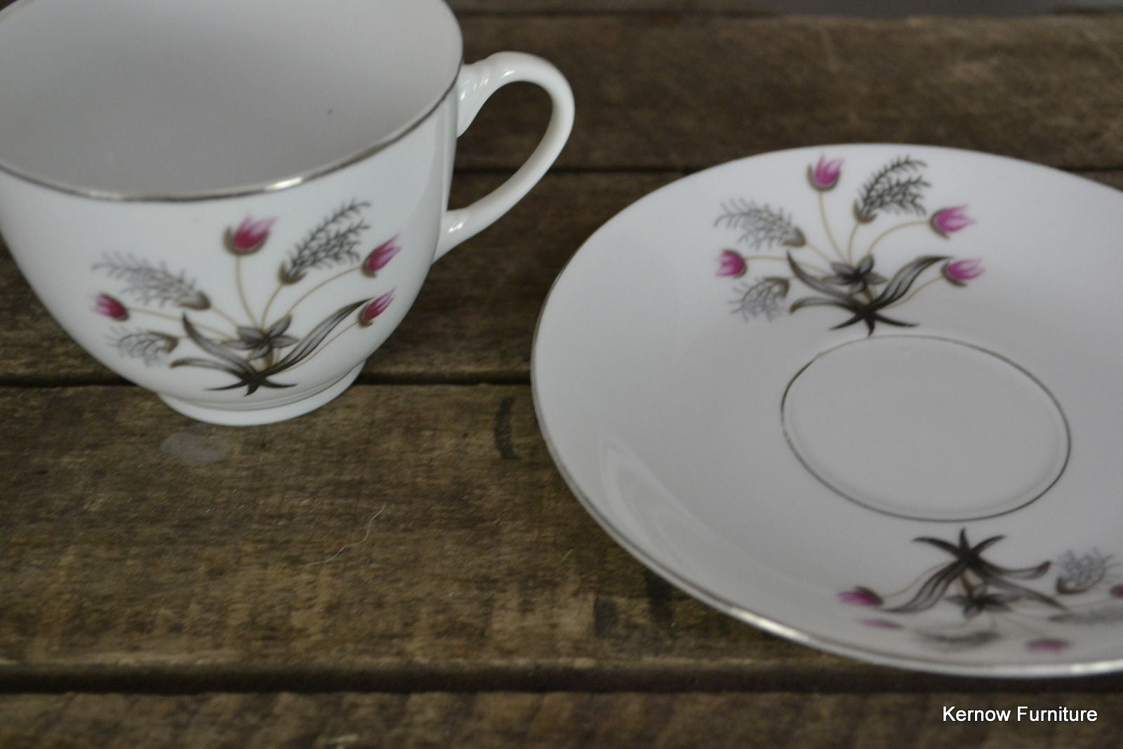 Set 6 Vintage Chinese China Cup & Saucer - Kernow Furniture