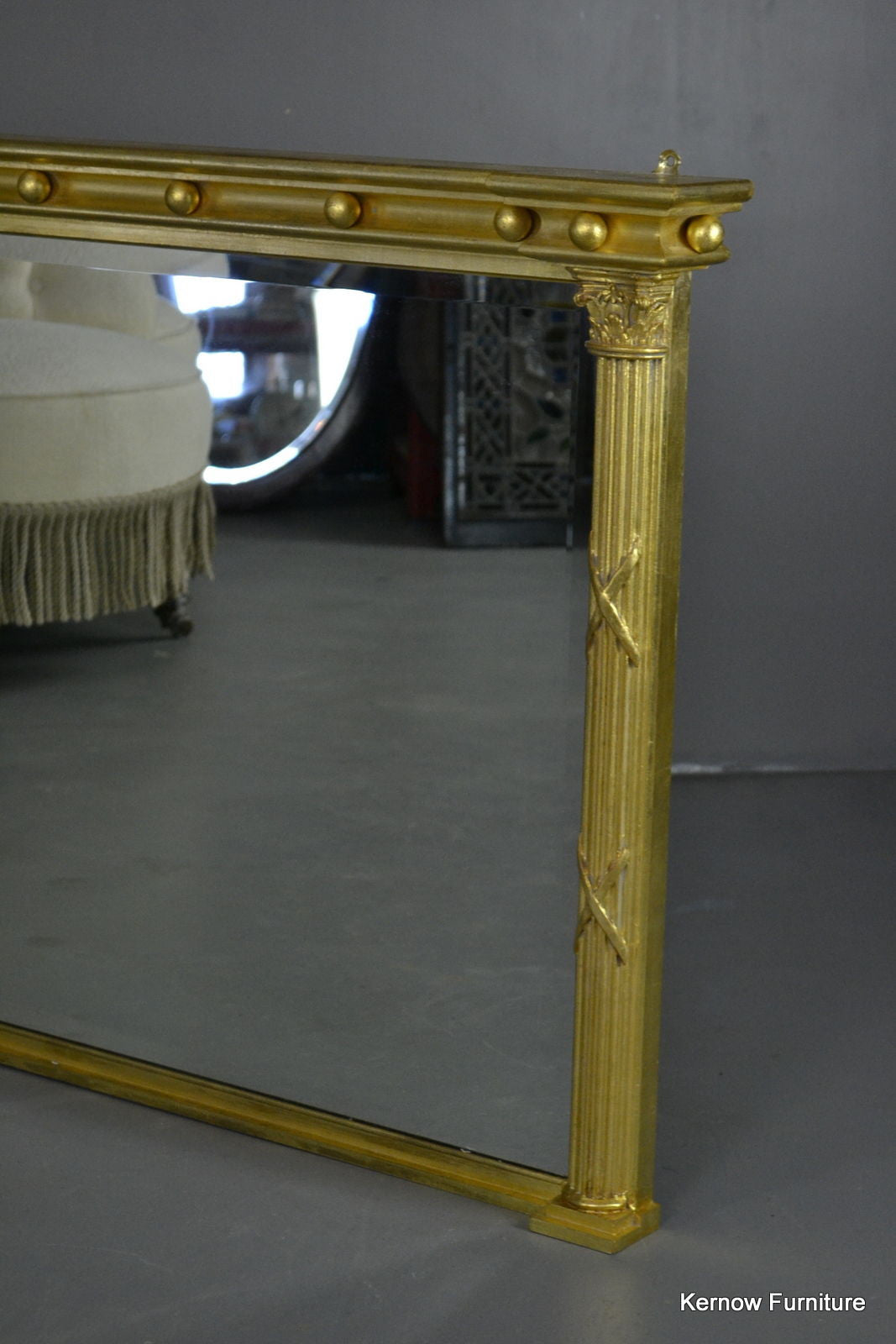 Large Regency Style Overmantle Mirror - Kernow Furniture