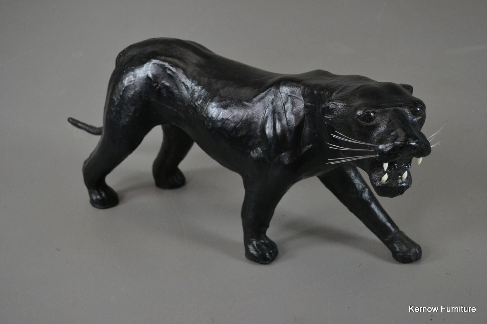 Vintage Black Papier Mache Panther Cat - Kernow Furniture