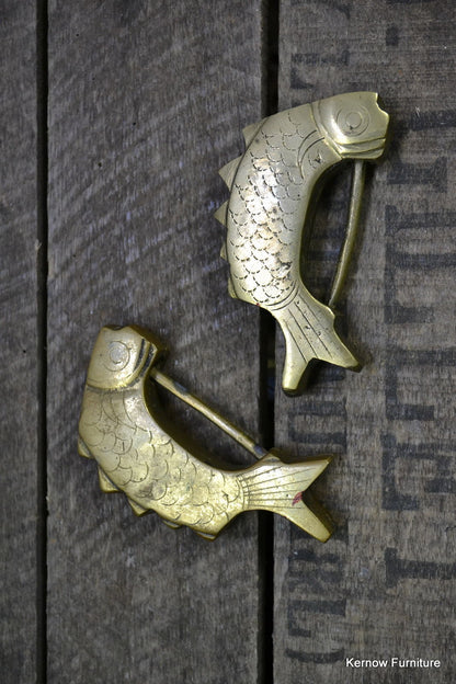 Pair Oriental Fish Brass Padlock - Kernow Furniture