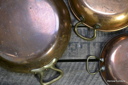 3 Copper Pans & Egg Poacher - Kernow Furniture