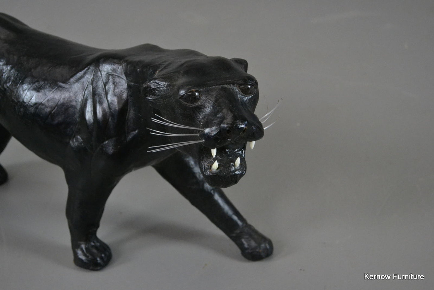 Vintage Black Papier Mache Panther Cat - Kernow Furniture